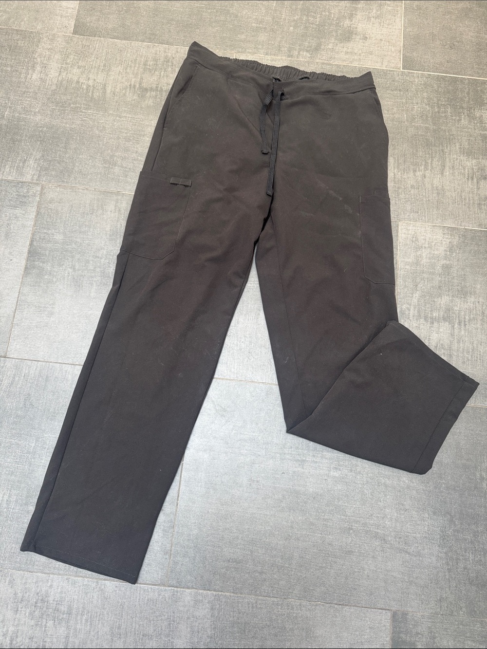 Men's Black Drawstring Scrub Pants